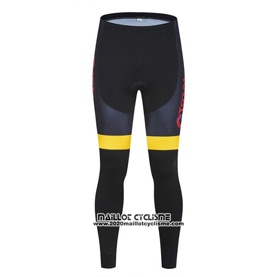 2019 Maillot Ciclismo Direct Energie Noir Jaune Manches Longues et Cuissard